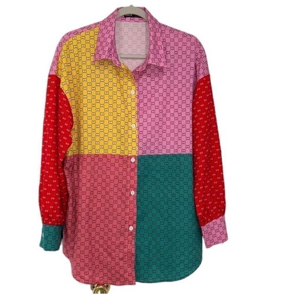 Shein Large Button Down Printed ShirtSize Large) - Picture 2 of 8